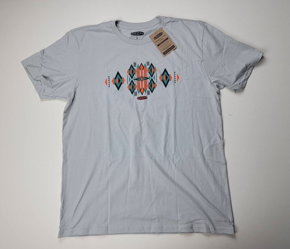 Men's Keen Diamond Pattern Organic Cotton T-shirt Size Large USA